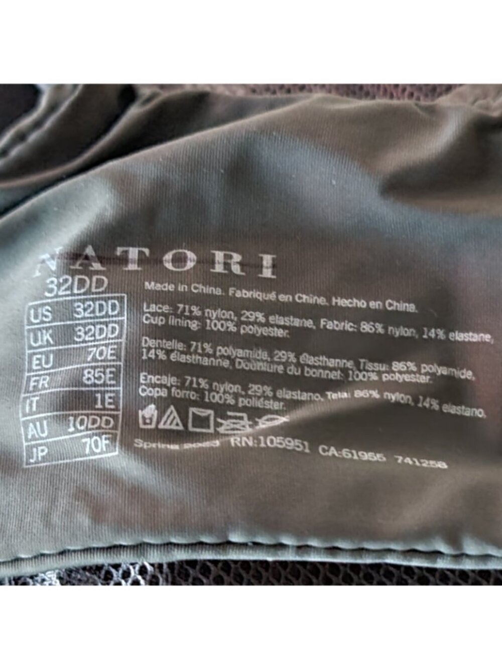 Natori Floral Lace Underwire Bra 32DD Black Padded Full Coverage T Shirt NWOT - Picture 2 of 8